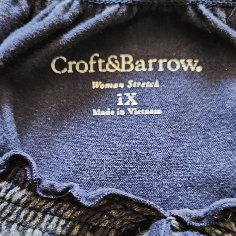 Croft & Barrow Pheasant Blouse & Dante Milan Navy Blue Blouse BUNDLE Sz 1X/XL - Picture 6 of 16